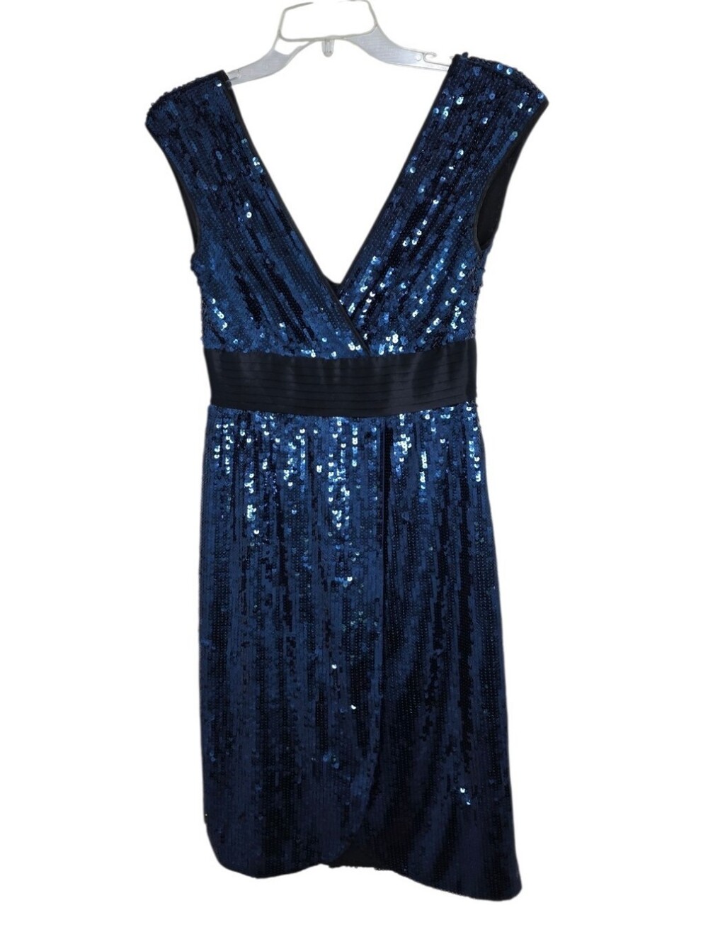BCBG MAX AZRIA Reeve Sequin Glam Event Dress Cobalt Blue Cocktail Sleeveless XS
